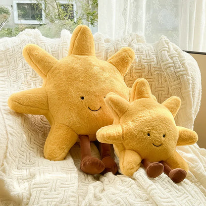 Sun Moon Velvet Cushion Cover Decorative Plush Throw Pillow