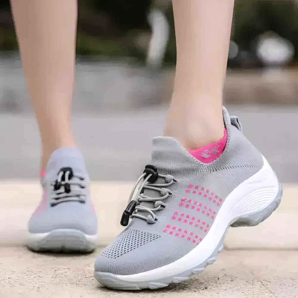 Supportive Athletic Sneakers for Women - Ergonomic Walking Design