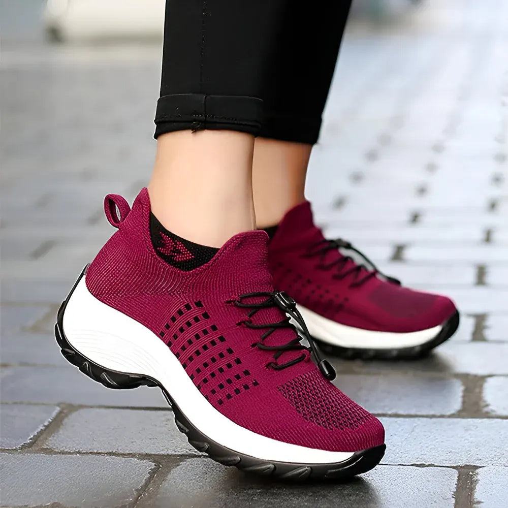 Supportive Athletic Sneakers for Women - Ergonomic Walking Design