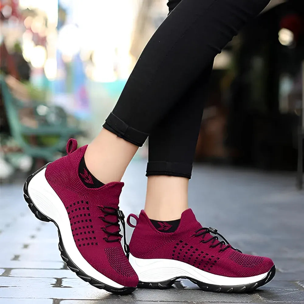 Supportive Athletic Sneakers for Women - Ergonomic Walking Design