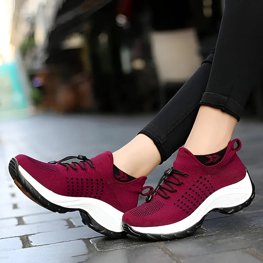 Supportive Athletic Sneakers for Women - Ergonomic Walking Design