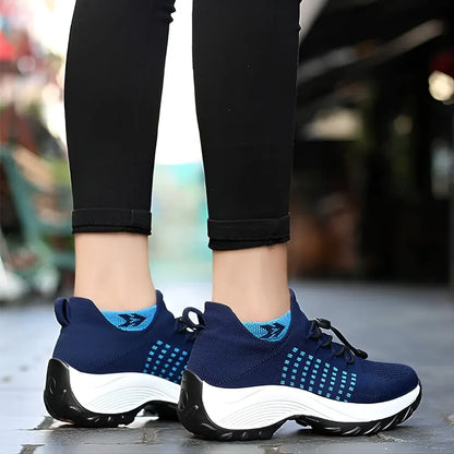 Supportive Athletic Sneakers for Women - Ergonomic Walking Design
