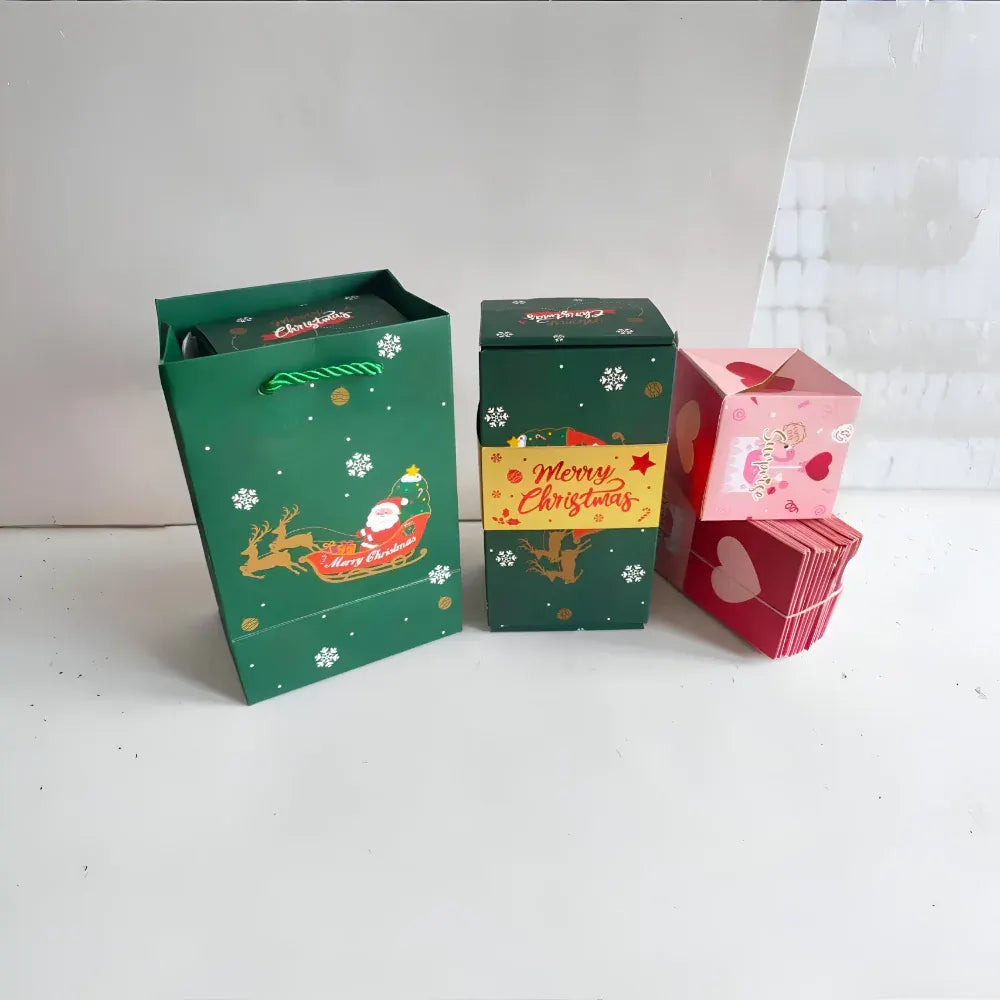 Surprise Pop-Up Celebration Card Set with Gift Message Holder Box