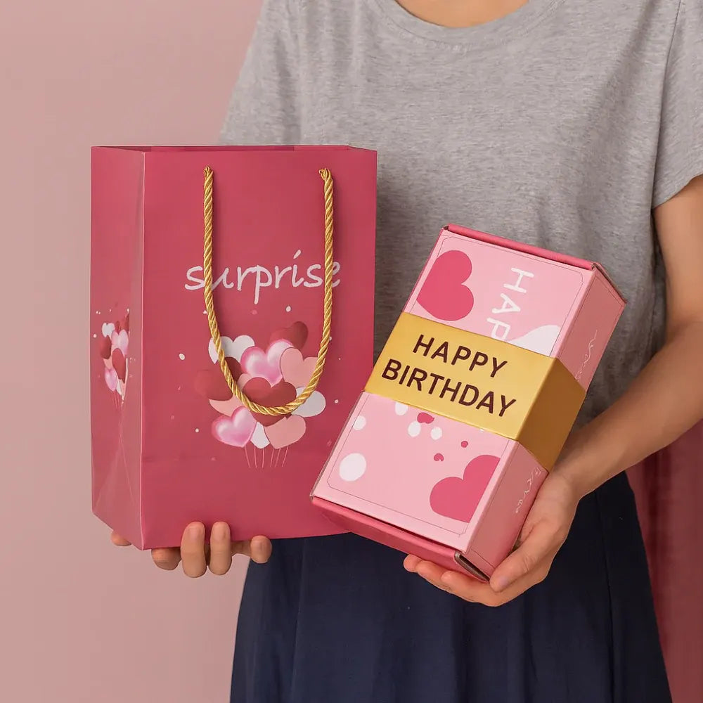 Surprise Pop-Up Celebration Card Set with Gift Message Holder Box