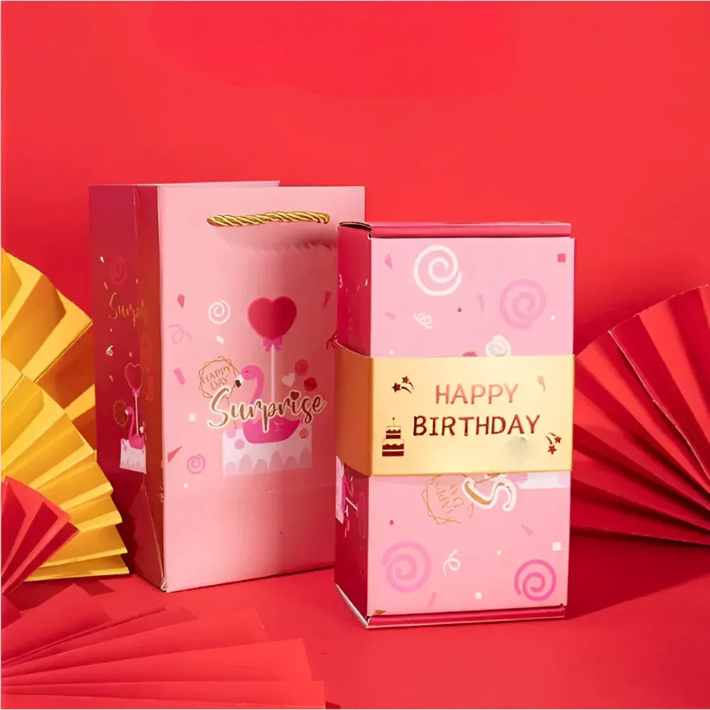 Surprise Pop-Up Celebration Card Set with Gift Message Holder Box