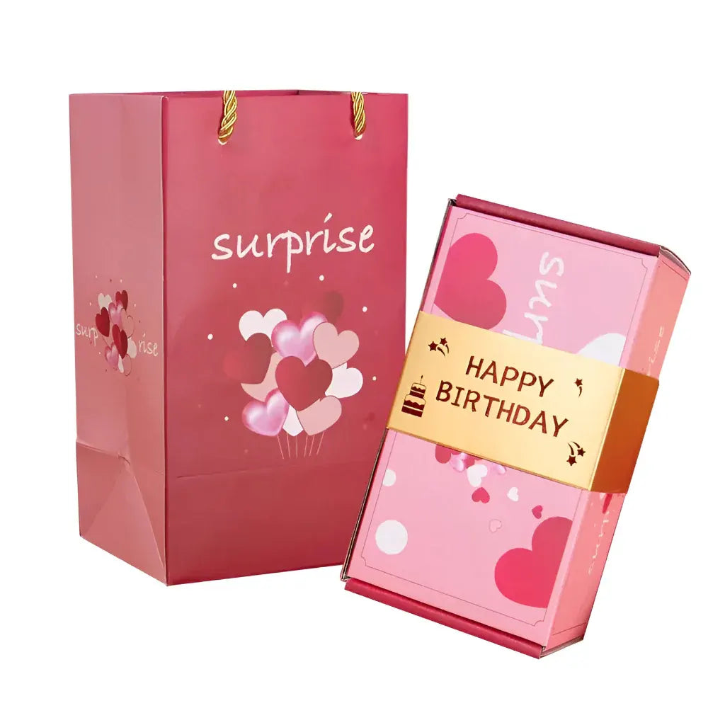 Surprise Pop-Up Celebration Card Set with Gift Message Holder Box