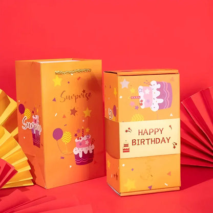 Surprise Pop-Up Celebration Card Set with Gift Message Holder Box