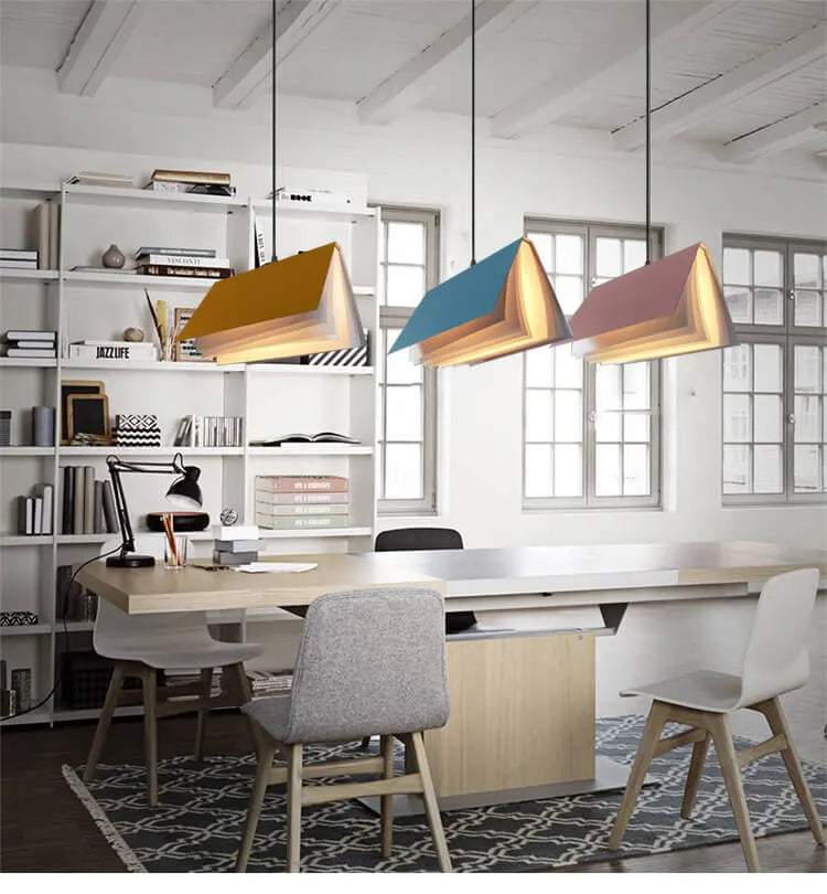 Suspended Open Book Design Pendant Light – Modern Ceiling Lamp Fixture