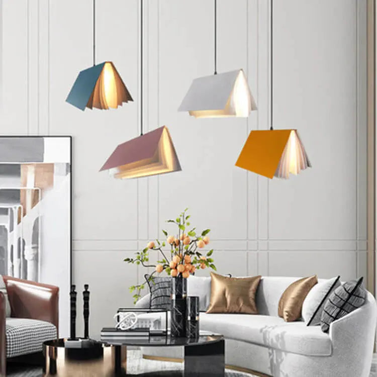 Suspended Open Book Design Pendant Light – Modern Ceiling Lamp Fixture