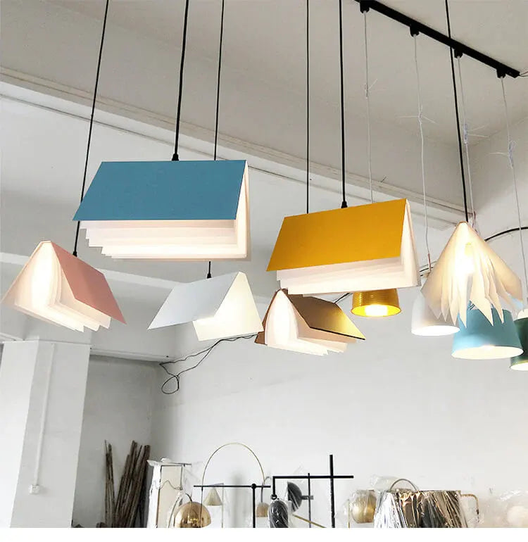 Suspended Open Book Design Pendant Light – Modern Ceiling Lamp Fixture