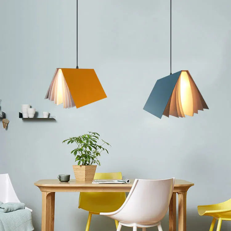 Suspended Open Book Design Pendant Light – Modern Ceiling Lamp Fixture
