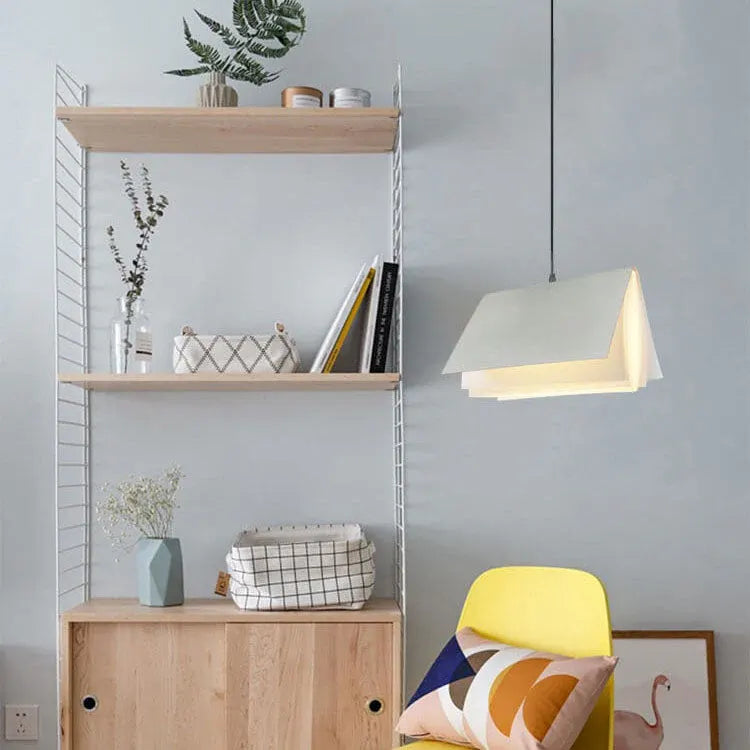 Suspended Open Book Design Pendant Light – Modern Ceiling Lamp Fixture