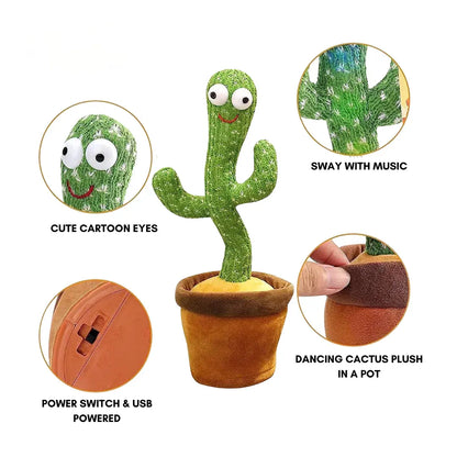 Talking Singing Cactus Plush Interactive Dancing Toy