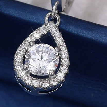 Teardrop Zircon Hoop Dangle Earrings – Mother's Day Gift