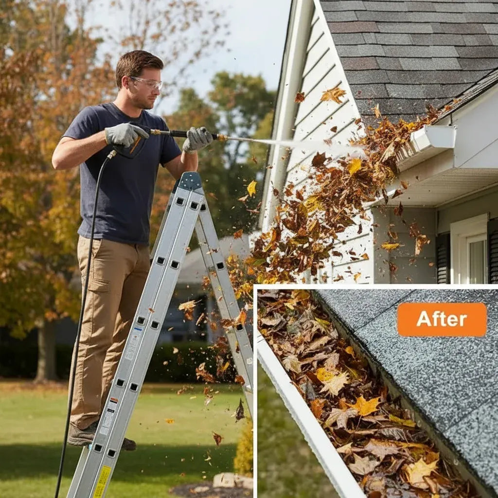 Telescoping Long Reach Pressure Washer Extension Wand Attachment