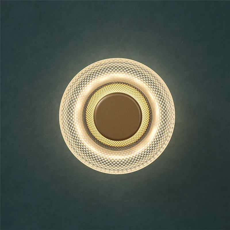Textured LED Disc Wall Sconce with Colored Glass Design