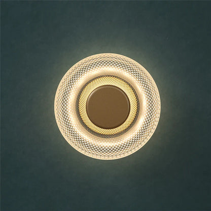 Textured LED Disc Wall Sconce with Colored Glass Design