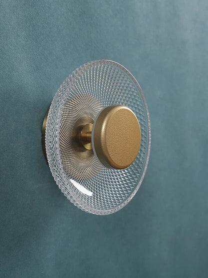 Textured LED Disc Wall Sconce with Colored Glass Design
