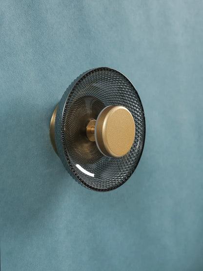 Textured LED Disc Wall Sconce with Colored Glass Design