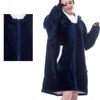 Thick Hooded Wearable Blanket - Cozy Warm Cloak