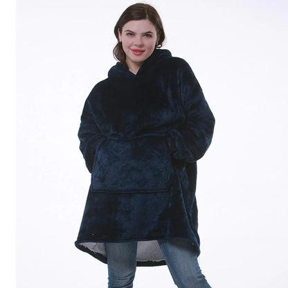Thick Hooded Wearable Blanket - Cozy Warm Cloak