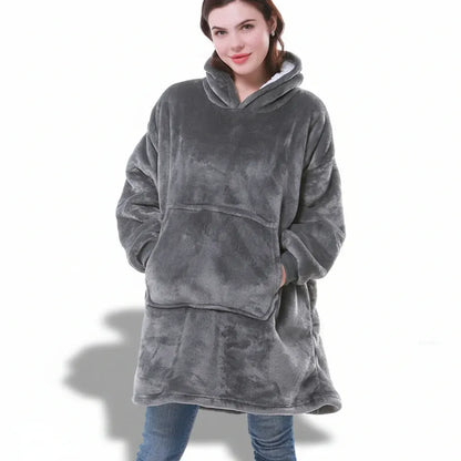 Thick Hooded Wearable Blanket - Cozy Warm Cloak