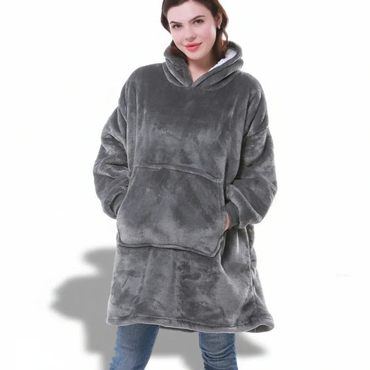 Thick Hooded Wearable Blanket - Cozy Warm Cloak