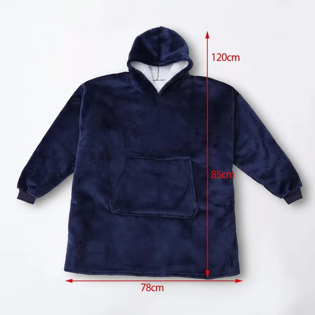 Thick Hooded Wearable Blanket - Cozy Warm Cloak