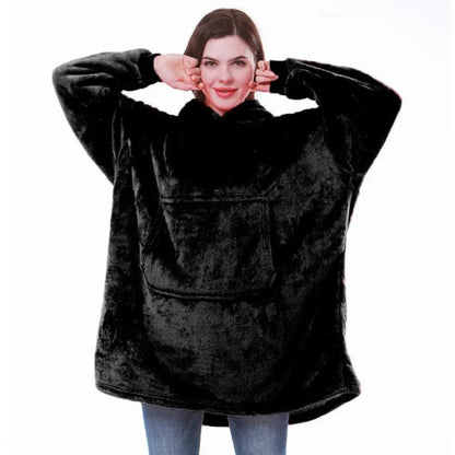 Thick Hooded Wearable Blanket - Cozy Warm Cloak