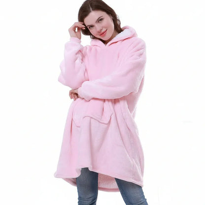 Thick Hooded Wearable Blanket - Cozy Warm Cloak