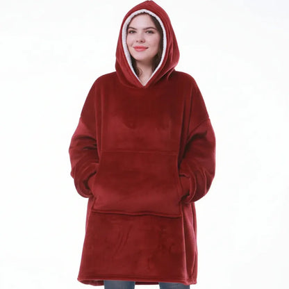 Thick Hooded Wearable Blanket - Cozy Warm Cloak