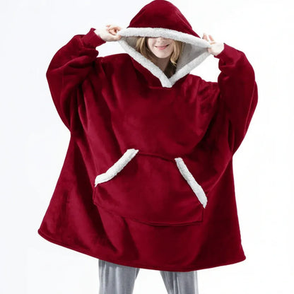Thick Hooded Wearable Blanket - Cozy Warm Cloak
