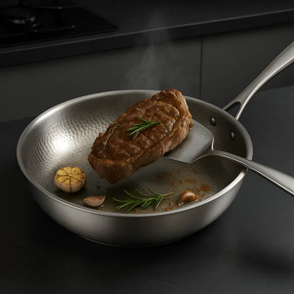 Titanium-Coated Skillet for High-Heat Cooking