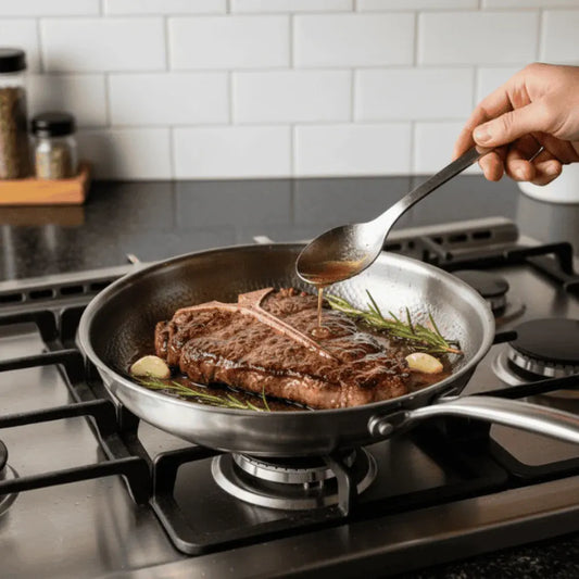 Titanium-Coated Stainless Steel Non-Stick Frying Pan