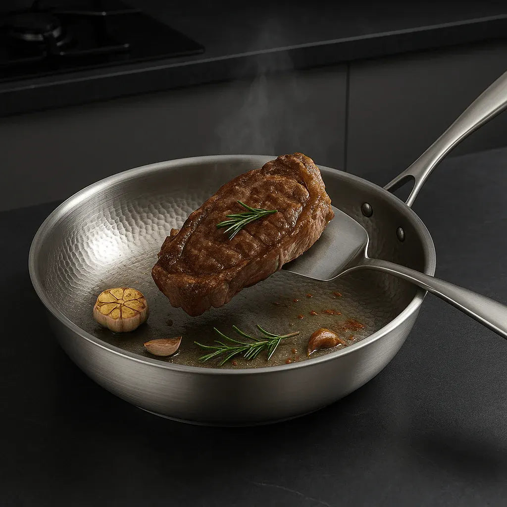 Titanium-Coated Stainless Steel Non-Stick Frying Pan