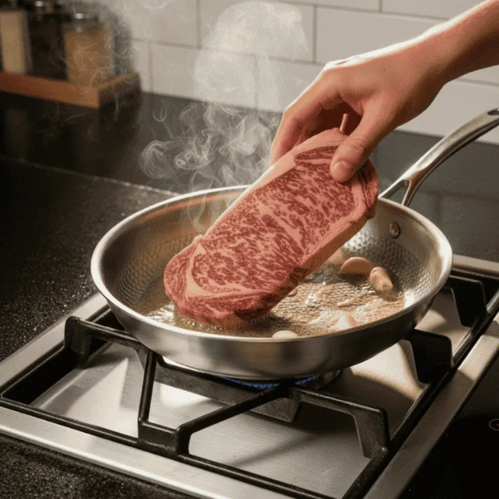Titanium-Coated Stainless Steel Non-Stick Frying Pan