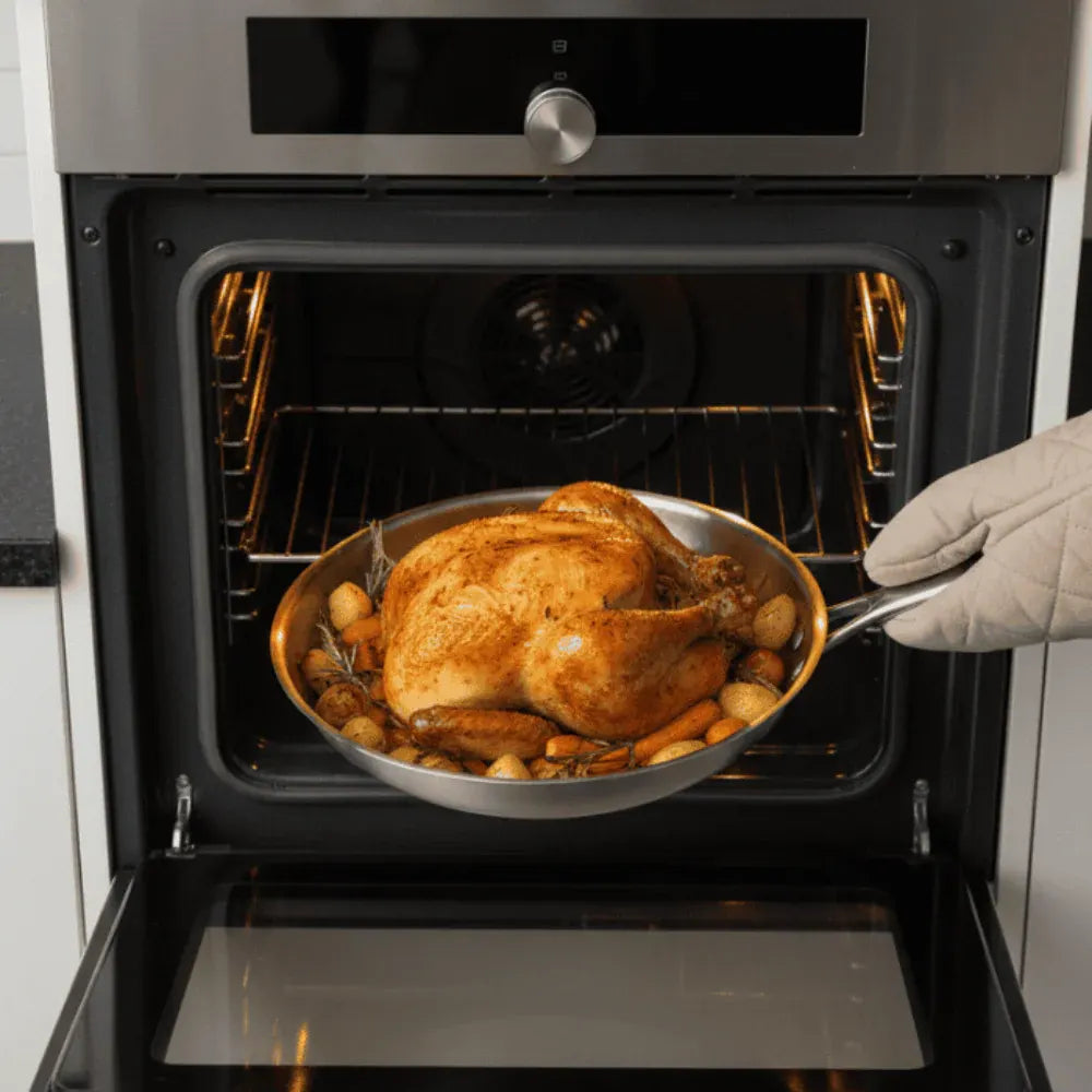 Titanium-Coated Stainless Steel Non-Stick Frying Pan