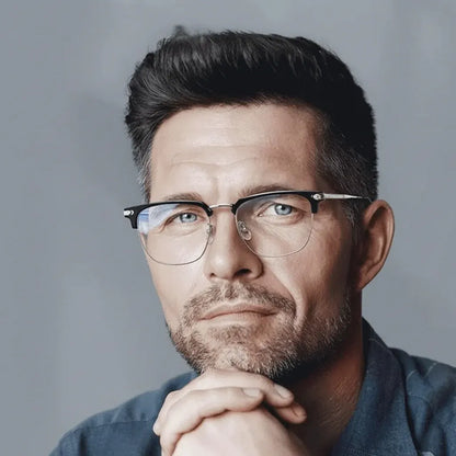 Titanium Frame Computer Reading Glasses with Matte Finish Design