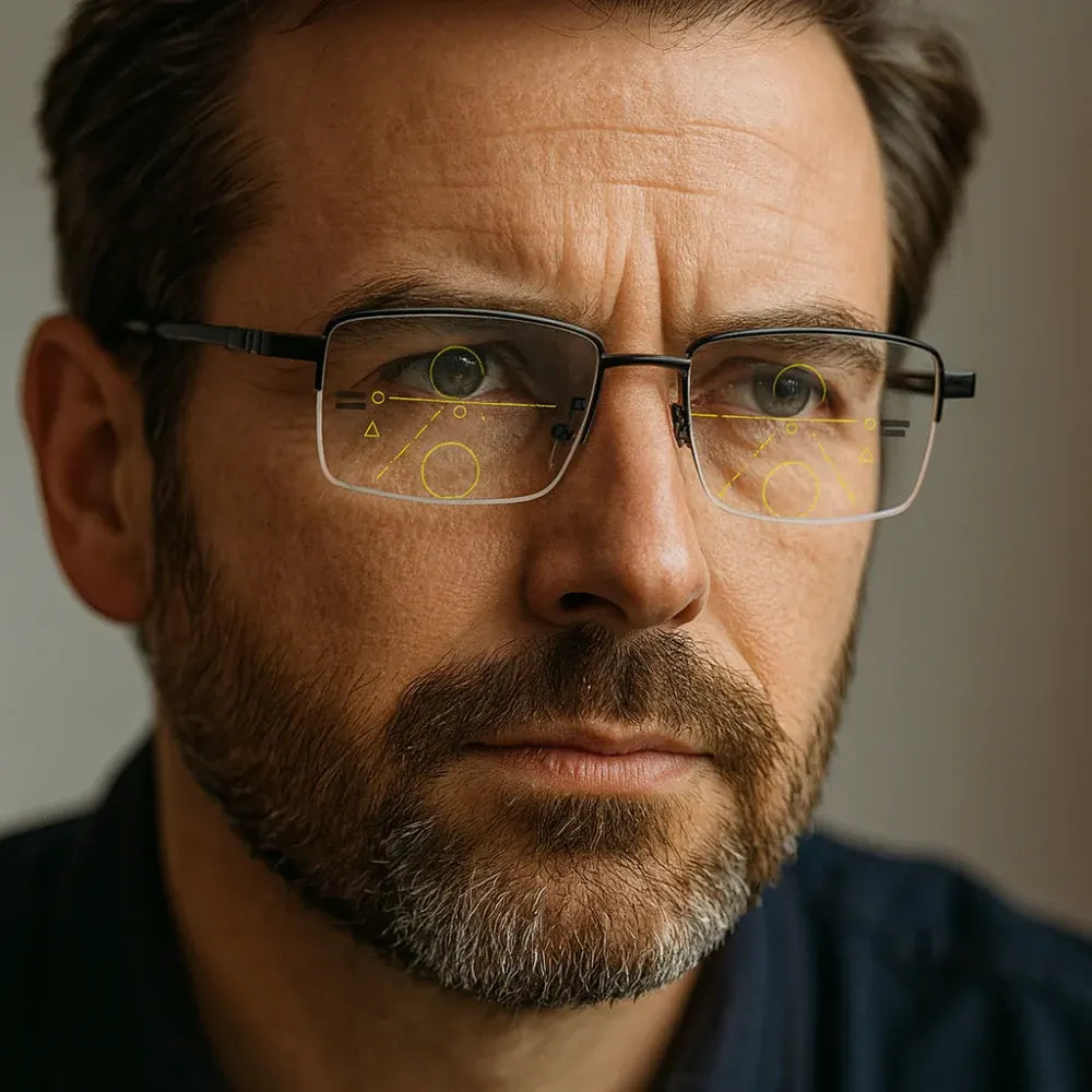 Titanium Frame Progressive Photochromic Eyewear for Reading
