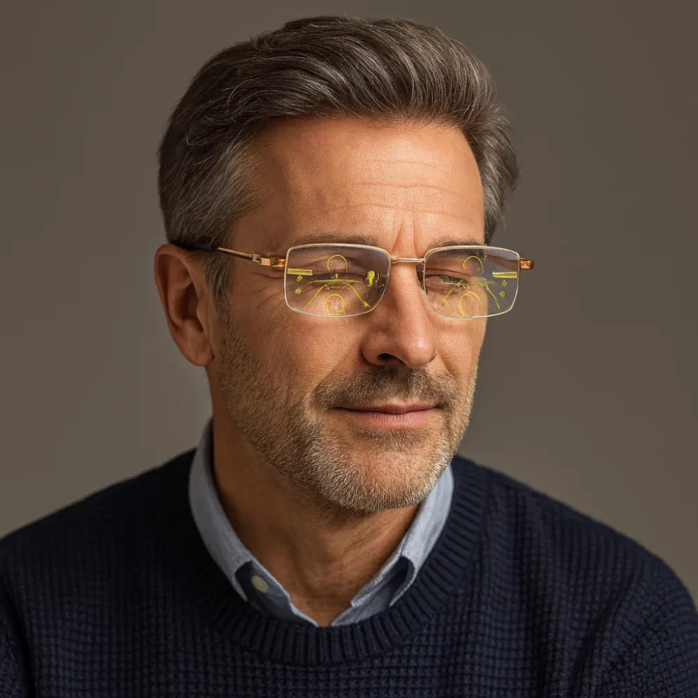 Titanium Frame Progressive Photochromic Eyewear for Reading