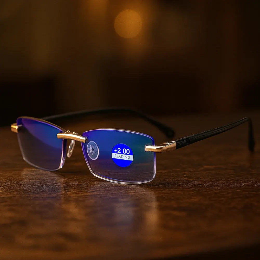 Titanium Frame Progressive Photochromic Eyewear for Reading