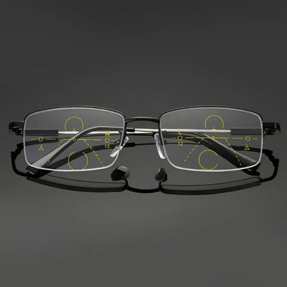Titanium Frame Progressive Photochromic Eyewear for Reading