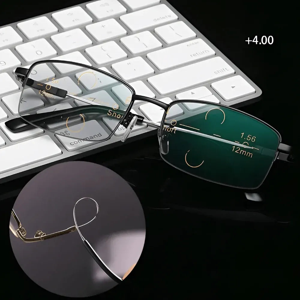 Titanium Frame Progressive Photochromic Eyewear for Reading