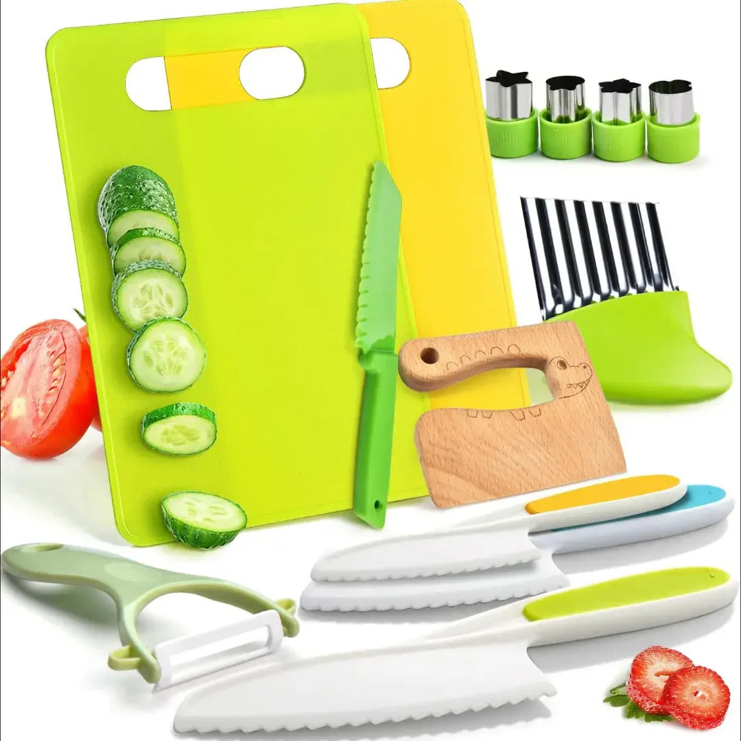 Toddler-Safe Kitchen Knife & Cooking Utensil Set for Kids