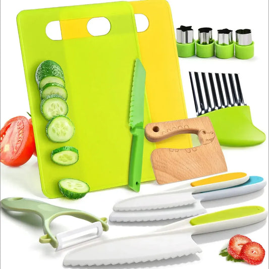Toddler-Safe Kitchen Knife & Cooking Utensil Set for Kids