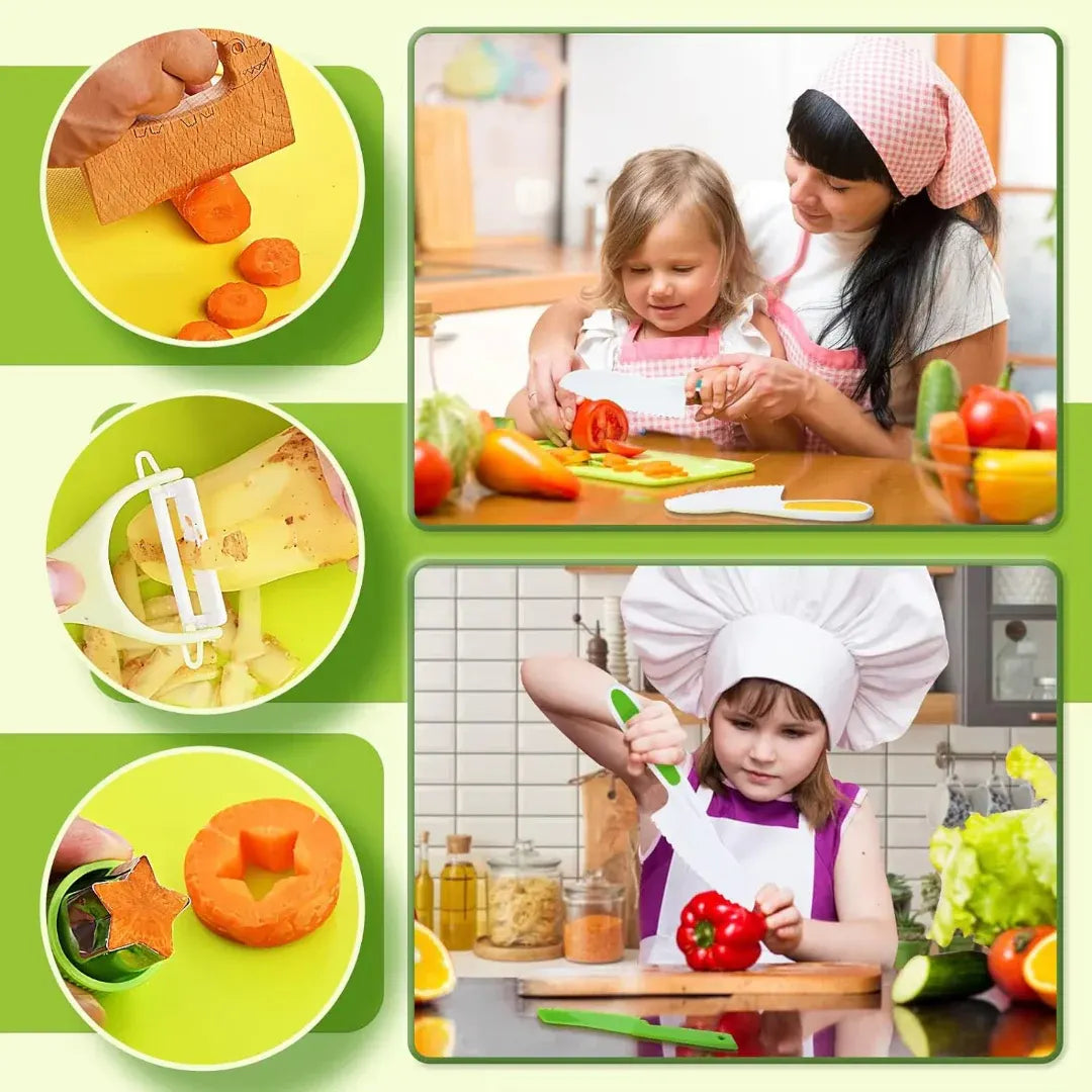 Toddler-Safe Kitchen Knife & Cooking Utensil Set for Kids