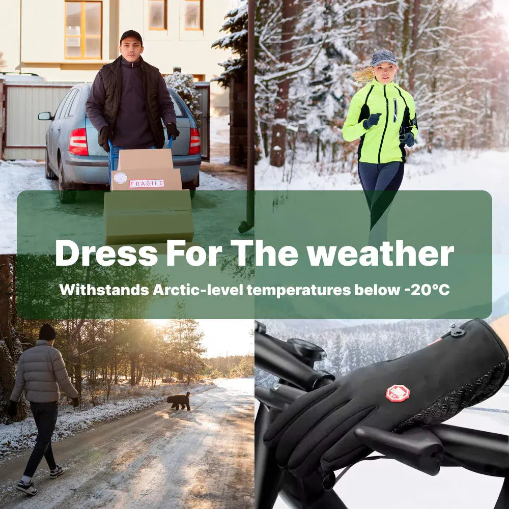 Touchscreen-Compatible Heated Winter Gloves for Outdoor Use