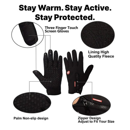 Touchscreen-Compatible Heated Winter Gloves for Outdoor Use