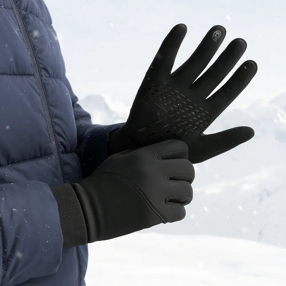 Touchscreen Winter Thermal Gloves with Grip Design for Outdoor Use