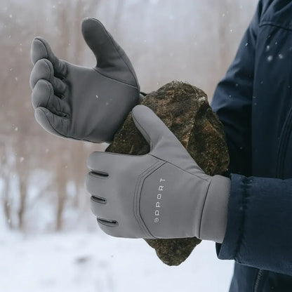 Touchscreen Winter Thermal Gloves with Grip Design for Outdoor Use